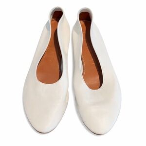 STAUD White Leather Flats Sz 6